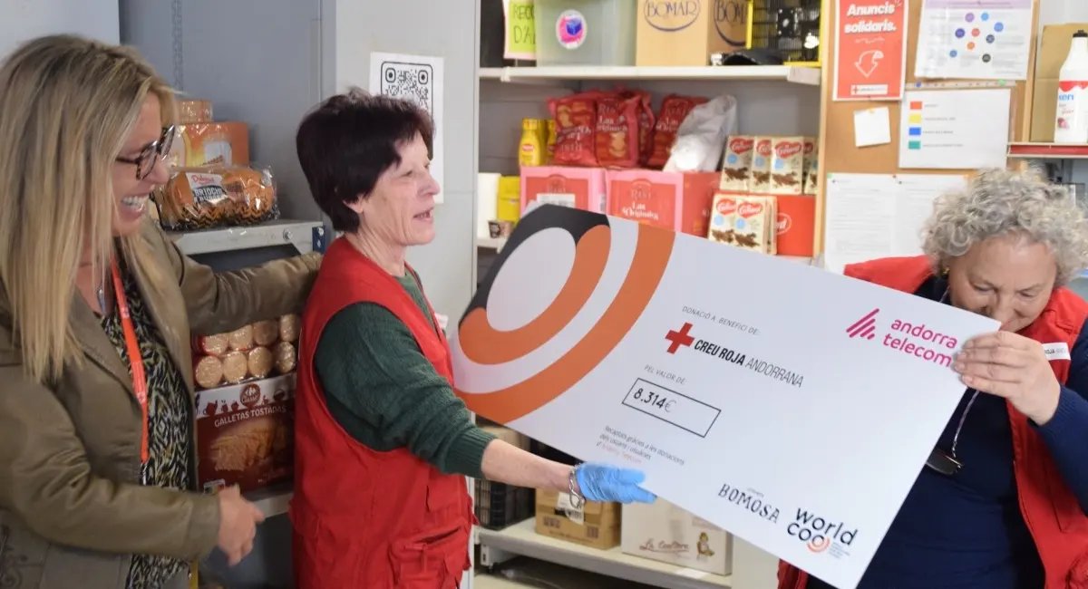 Andorra Telecom i Bomosa recapten 8.314 euros per a la botiga solidària de la Creu Roja